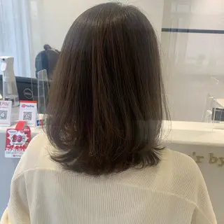 ミディアム カラー ボブ/美髪矯正 /佐藤　奈巳のヘアスタイル