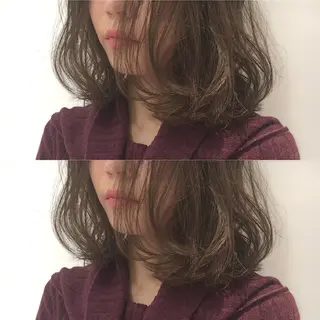 ショート ミディアム セミロング パーマ 江原 彩華のヘアスタイル