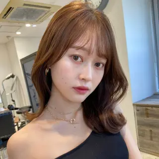 セミロング カラー 🖤韓国艶髪 RINA🖤のヘアスタイル