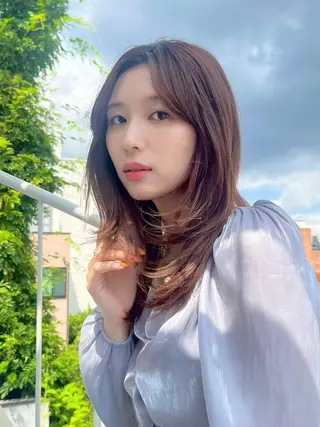 カラー 春のブリーチなし透明 感🫧DISCOのヘアスタイル