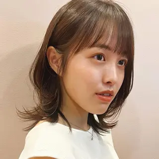 ミディアム カラー 🌱小顔ヘア/ボブ ミディアム/双葉🌱のヘアスタイル