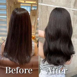 セミロング カラー ミヤザキ タクトのヘアスタイル