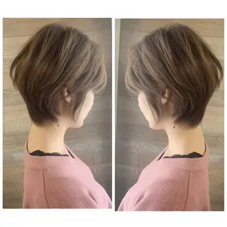 ショート カラー 京都大人女性ショート 徒歩1分/秋山のヘアスタイル