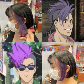 ショート SALOWIN池袋East店3F所属・インナーカラー 推し ブリーチ 髪質改善のヘアスタイル