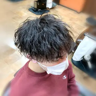 ショート パーマ メンズ Laneige 北加賀屋所属・三谷 天兵のヘアスタイル