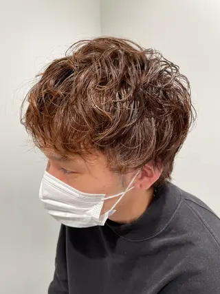 ショート カラー パーマ ヘアアレンジ メンズ パーソナルカラー合わ せたカラー🤍なつみのヘアスタイル