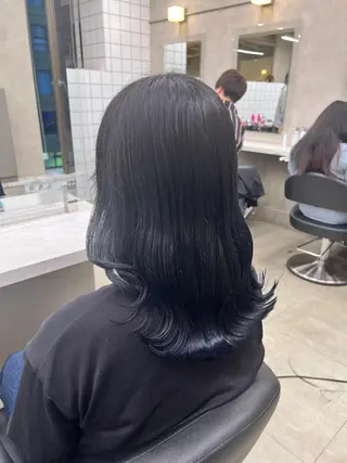 セミロング パーマ ヘアアレンジ メンズ 韓国風ベージュ🤎 赤みなし🌿横浜🤎のヘアスタイル