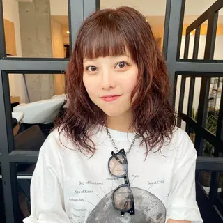 ミディアム パーマ 堀江将太朗/恵比寿/ メンズカットのヘアスタイル