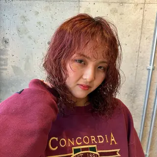 セミロング パーマ 🍎ダブルカラー/ ショートボブ🍎リオのヘアスタイル