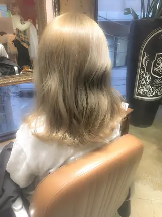 セミロング カラー 北條 優輝のヘアスタイル