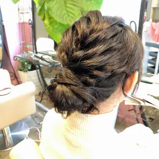 セミロング カラー パーマ ヘアアレンジ 表参道Lise おおいしおりのヘアスタイル