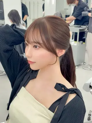 ロング カラー 韓国ヘア/レイヤー/ 顔まわり足立遥奈のヘアスタイル