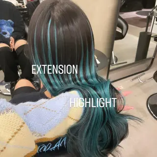 ロング カラー エクステ🩵ブリーチ 韓国ヘア🩵KAEのヘアスタイル