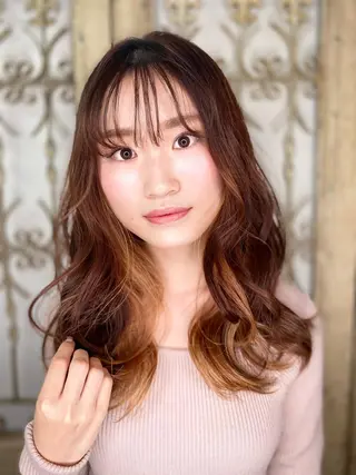 ロング カラー パーマ 似合わせ✨透明感🫧 佐藤優斗のヘアスタイル