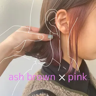 ミディアム カラー ヘアアレンジ 赤味消し.髪質改善 🌿𝘠𝘜𝘙𝘐のヘアスタイル