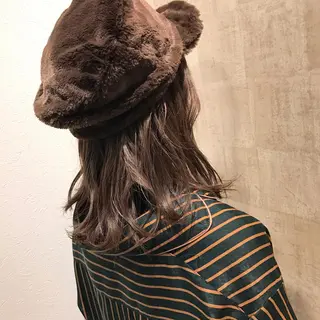 セミロング カラー HARUNA🤍 大人ショートヘアのヘアスタイル