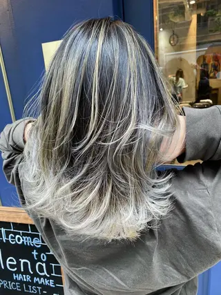 セミロング カラー ヘアアレンジ TOPSTYLIST 🇬🇧JIMMYのヘアスタイル