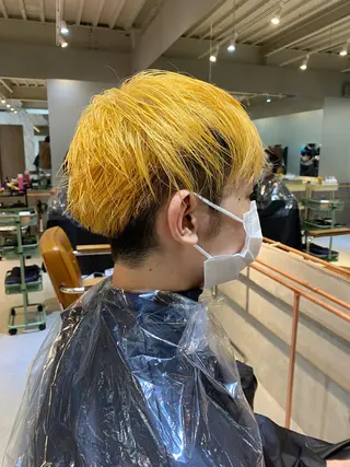 ショート カラー メンズ ハイトーン×似合わせ 🌱中川慎之介のヘアスタイル