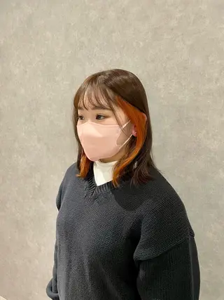 ミディアム カラー つちくら あみのヘアスタイル