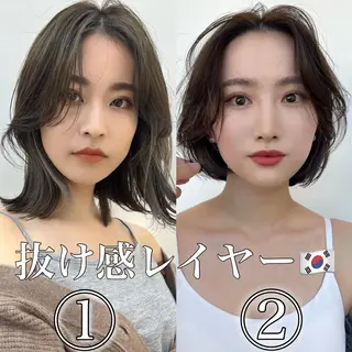 ミディアム カラー レイヤー専門家 ダブルカラー修のヘアスタイル