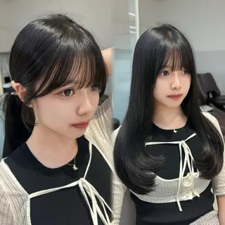 ロング カラー 似合わせレイヤー/ 透明感カラーのヘアスタイル