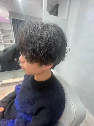 ミディアム パーマ メンズ 川崎メンズパーマ特化 根本涼太のヘアスタイル