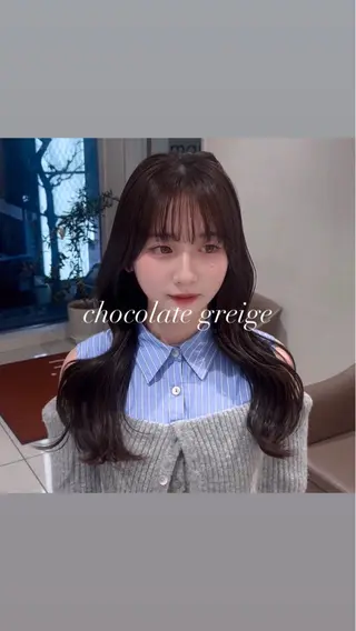 ロング カラー 💖大人韓国ヘア💖 韓国艶カラー【銀座】のヘアスタイル