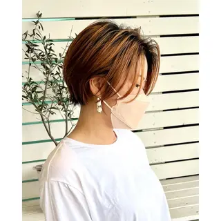 ショート re.share所属・茅ヶ崎/ショートボブ /ハイトーン/片野のヘアスタイル