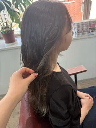 セミロング カラー 檜山 知可子のヘアスタイル