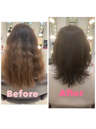 ミディアム カラー 品田 真里のヘアスタイル