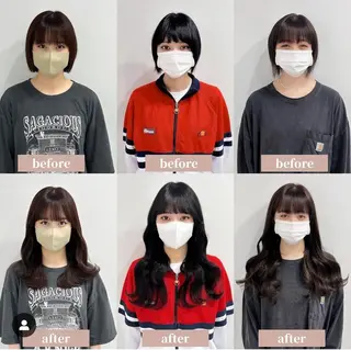 セミロング カラーとエクステ 🌟エクステのヘアスタイル