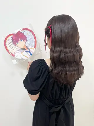 セミロング ヘアアレンジ ヘアセットサロン /上坪愛美のヘアスタイル