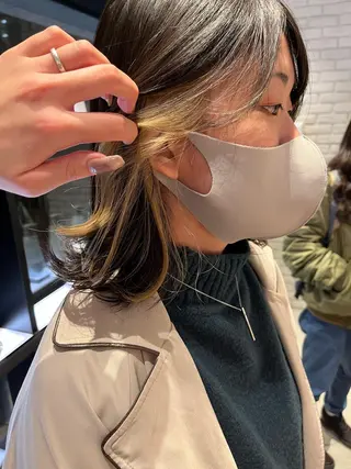 ミディアム カラー ヘアアレンジ 髪質改善/縮毛矯正 艶カラー/珠聡のヘアスタイル