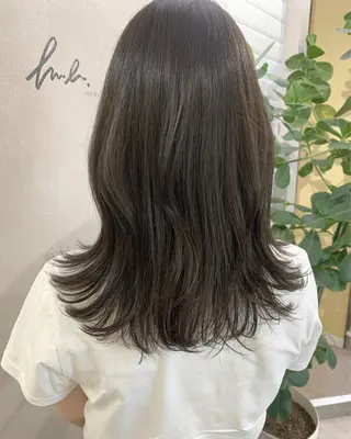 セミロング カラー hub hair レイヤー/透明感のヘアスタイル