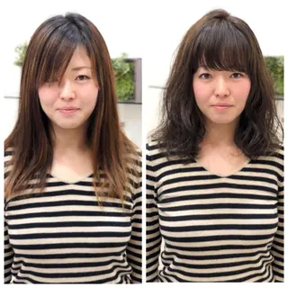 ミディアム カラー パーマ ディレクター ノナカのヘアスタイル