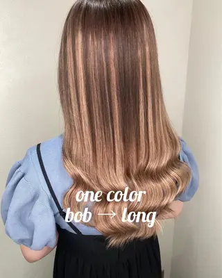 ロング カラー ENA💗NEXT /ハイトーンエクステのヘアスタイル