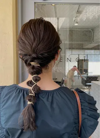 セミロング ヘアアレンジ なかまみさと 🌼極上ヘッドスパのヘアスタイル