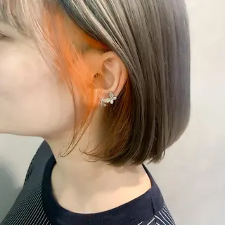 ショート カラー ヘアアレンジ ミニボブ/ブリーチ 🌈MISATOのヘアスタイル