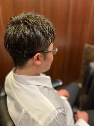 ミディアム ヒロ銀座バーバーショップ難波店所属・縮毛矯正/パーマ 宮河 惇💈のヘアスタイル