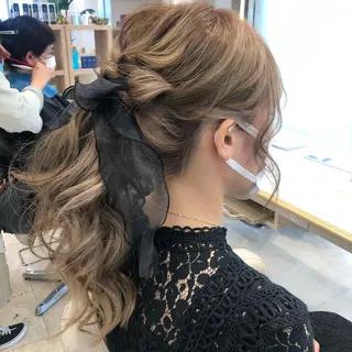 ロング ヘアアレンジ 似合わせ.ﾍｱｾｯﾄ 得意🌹井上美沙のヘアスタイル