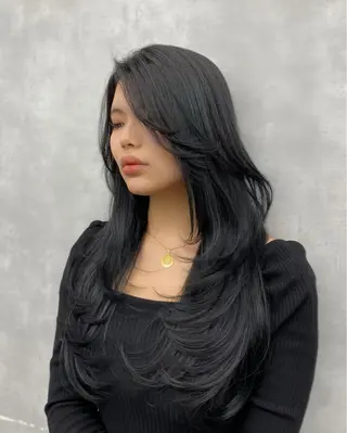 ロング カラー レイヤー/艶カラー /韓国ヘア/高松のヘアスタイル