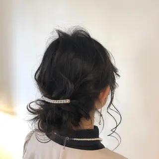セミロング ヘアアレンジ h a k u 大倉 卓人のヘアスタイル