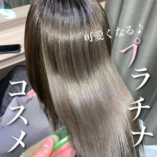 ミディアム カラー パーマ 学割 悟 韓国風艶髪縮毛矯正のヘアスタイル