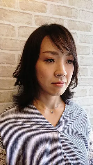 ミディアム カラー 金曽 (天方) 美子のヘアスタイル