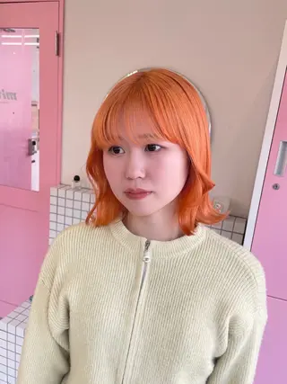 ミディアム ハイトーン/レイヤー カット/harukaのヘアスタイル