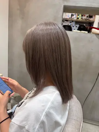 ミディアム カラー ほの カラー特化/ ブリーチ/ボブのヘアスタイル