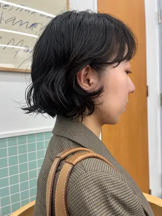 ショート レイヤー/ケアパーマ /ニュアンス/モードのヘアスタイル