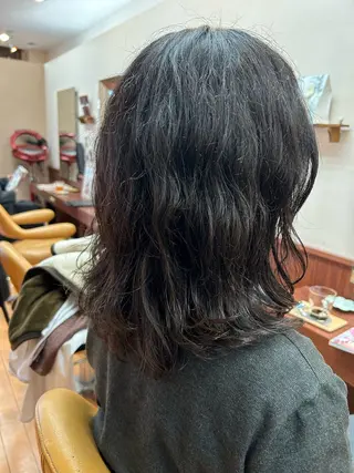 セミロング ルキ🌈ブリーチカラ ー&メンズパーマ🦄のヘアスタイル