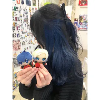 セミロング カラー 推しカラー✨ オタク美容師ユウカのヘアスタイル