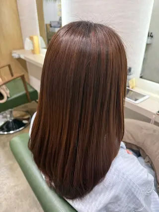 ミディアム カラー 縮毛矯正/ /関内/あべももこのヘアスタイル